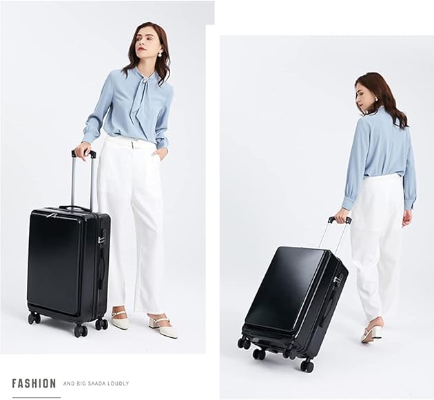 Amazon | [Seipe] キャリーケース 前ポケット スーツケース フロントオープン 機内持ち込み キャリーケース 機内持ち込み スーツケース  sサイズ 超軽量 軽量 静音 シンプル おしゃれ(Sサイズ·20寸·1~3泊·機内持込可能です, Black) | スーツケース